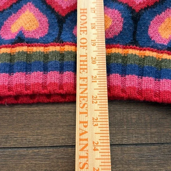 Farm Rio Colorful Heart Pattern Sweater Size Large - Picture 5 of 11
